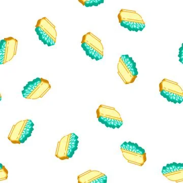 Bowl spinach isometric icon seamless pattern Stock Illustration