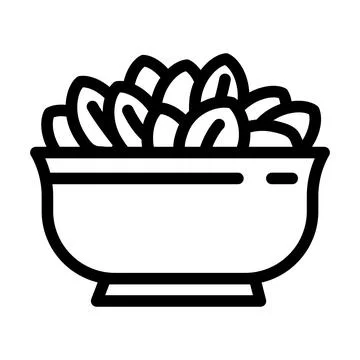 Bowl spinach line icon vector illustration Stock Illustration