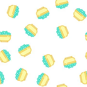 Bowl spinach vector seamless pattern Stock Illustration