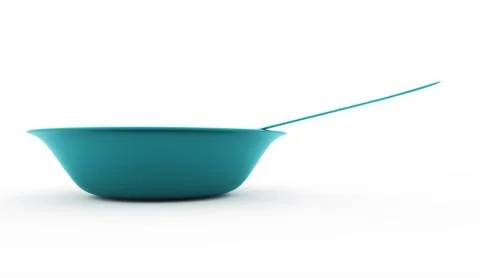 Bowl with spoon rendered Stock Illustration