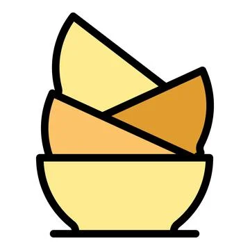 Bowl stack icon vector flat Illustrazione stock