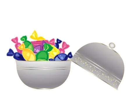 Bowl of sweets Stock Illustration