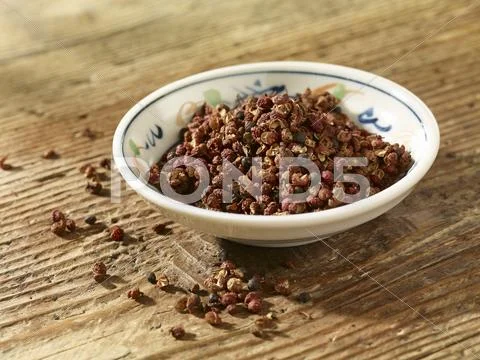 A bowl of Szechuan pepper Stock Photos