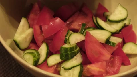 A bowl of vegetable salad Video stock 130535941
