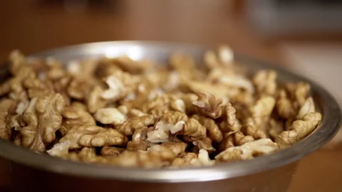 Bowl of Walnuts Close Up Stock-Footage 293162108