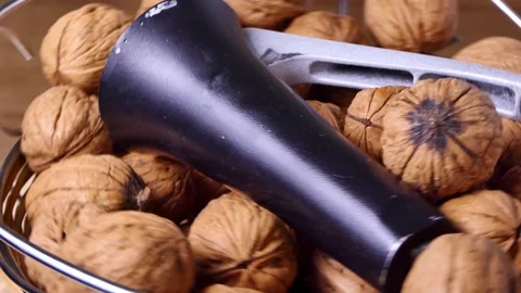 A bowl of walnuts rotating Stock Footage 248387586