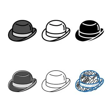 Bowler hat concepts cap color icon vector Stock Illustration