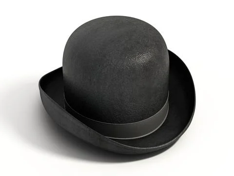 Bowler hat isolated on white background. 3D illustration Stock Illustration
