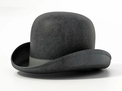Bowler hat isolated on white background. 3D illustration Stock Illustration