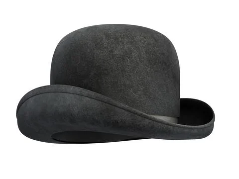 Bowler hat isolated on white background. 3D illustration Stock Illustration