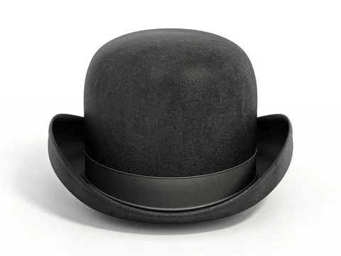 Bowler hat isolated on white background. 3D illustration Stock Illustration