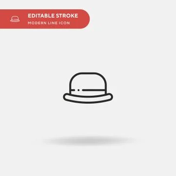 Bowler Hat Simple vector icon. Illustration symbol design template for web mo Stock Illustration