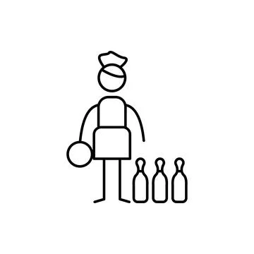 Bowler icon. Element of human hobbies icon for mobile concept and web apps. Thin Stock Illustration