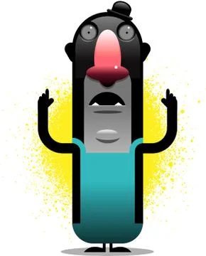 BowlerHatGraffitiCharacter Stock Illustration