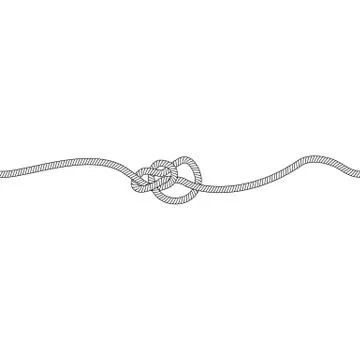 Bowline knot or loop of marine and nautical rope, cord or cable. Stock Illustration