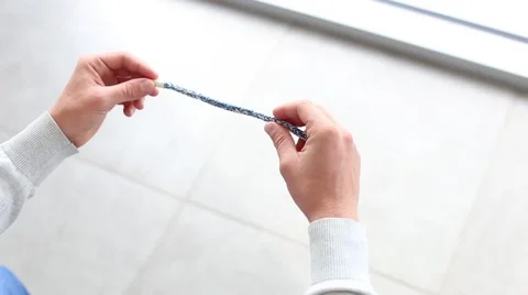 Bowline knot. Process of tying Stock Footage 68861826