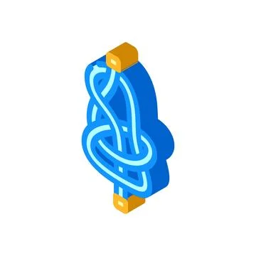 Bowline nautical knot isometric icon vector illustration Stock Illustration