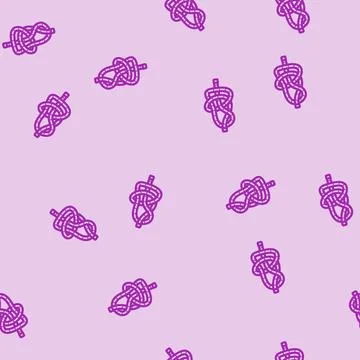 Bowline nautical knot line vector seamless pattern Stock Illustration