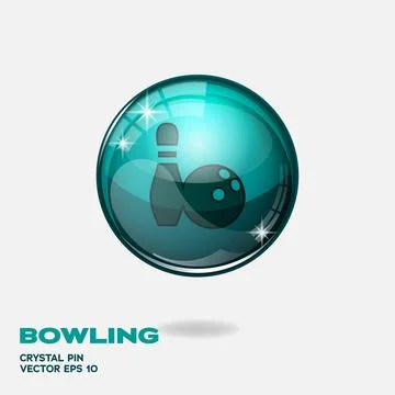 Bowling 3D Buttons Stock Illustration