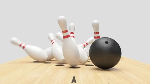 Bowling with Alpha Channel Stock Footage 95838865