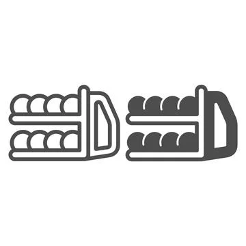 Bowling and ball return system line and solid icon, bowling concept, Bowling Stock Illustration