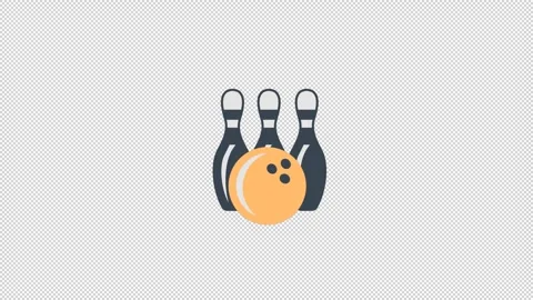 Bowling animated icon. Stock Footage 281417507