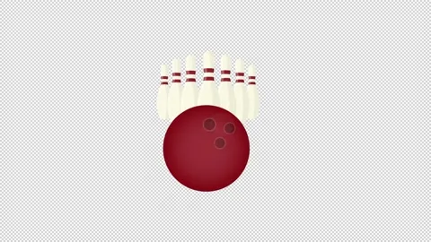 Bowling. Animation of a bowling ball breaking skittles. Cartoon Stock Footage 154419494