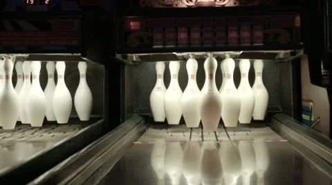 Bowling Arcade Game Simulator, Table Top Bowling Video stock 53421922