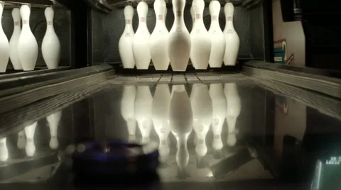 Bowling Arcade Game Simulator, Table Top Bowling Stock Footage 53422280