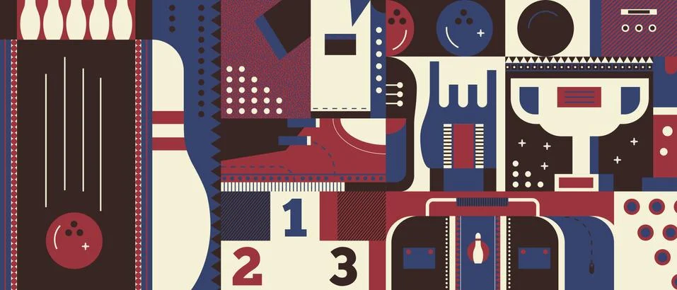 Bowling background concept Stock Illustration