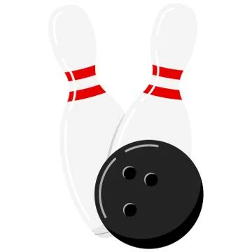 Bowling ball and pin vector icon isolated on white background. Stock Illustration