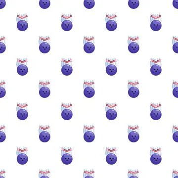 Bowling ball and pins repeating pattern background Stock Illustration