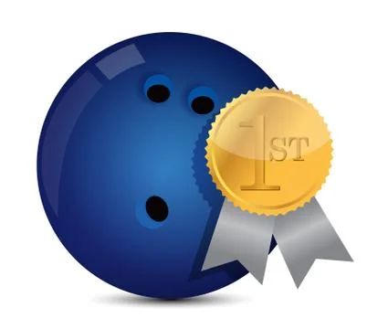 Bowling ball with award Stock Illustration