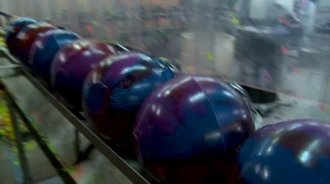Bowling Ball Factory- Rolling 库存影片 27505838