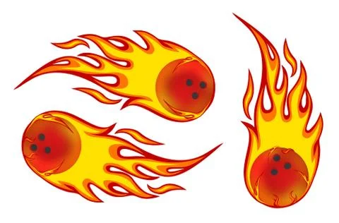 Bowling ball on fire Stock Illustration