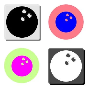 Bowling ball. flat vector icon Stock Illustration