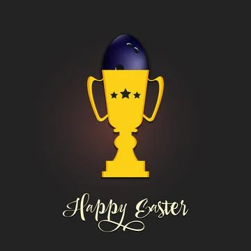 Bowling ball in the form of egg in goblet Stock Illustration