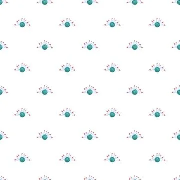 Bowling ball hitting pins seamless pattern background イラスト素材