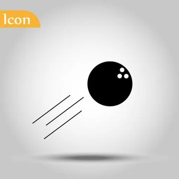 Bowling ball icon on black background for graphic and web design, Modern simp Stock Illustration