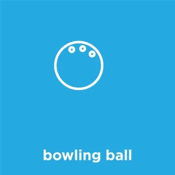 Bowling ball icon isolated on blue background Stock Illustration