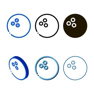 Bowling ball icon multistyle vector outline 스톡 일러스트