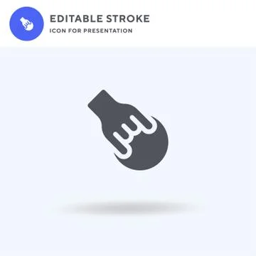 Bowling Ball icon vector, filled flat sign, solid pictogram isolated on white Stock Illustration