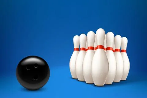 Bowling with ball Stock Illustration