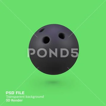 Bowling ball isolated 3d render icon illustration PSD Template