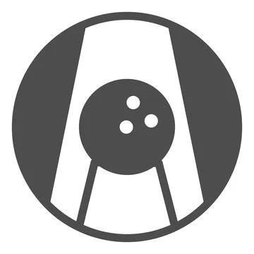 Bowling ball on lane solid icon, bowling concept, Bowling game sign on white イラスト素材