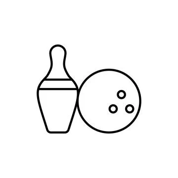Bowling ball pins icon. Simple line, outline vector elements of prize icons for イラスト素材