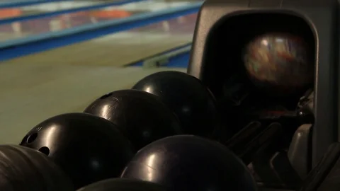 Bowling Ball Return Stock Footage 96301486