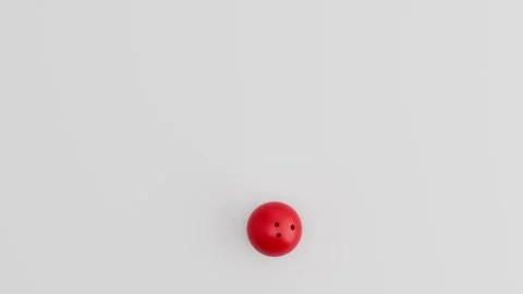 Bowling Ball Rolling in Circular Loop on Gray Background. 3D Render Animation. 動画素材 339275877