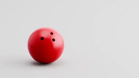 Bowling Ball Rolling from Left and from Right and Stopping on Gray Video stock 335288228