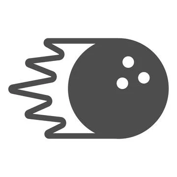Bowling ball rolling at speed solid icon, bowling concept, bowling sport sign on イラスト素材
